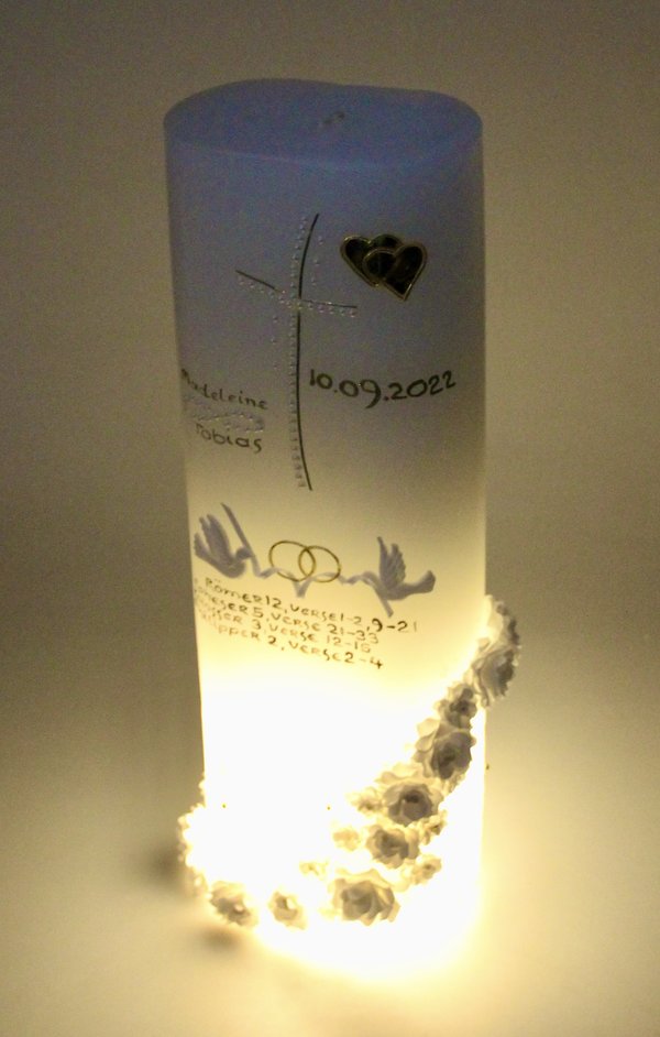 Hochzeitskerze mit LED Licht