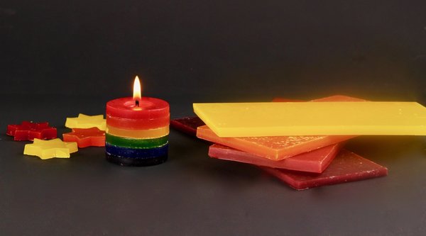 Kerzenbastelset Rot, Gelb, Orange Modellierwachs für kleine Wachskunstwerke