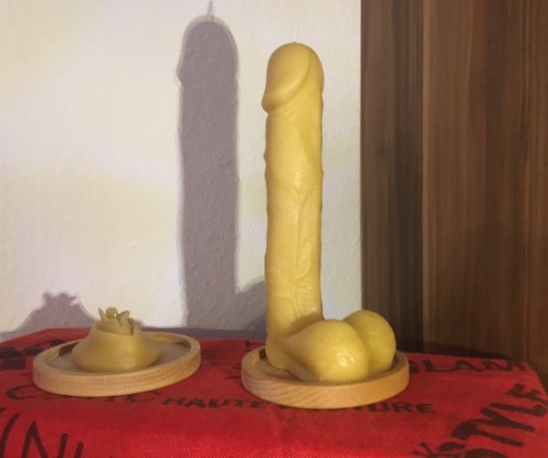 Penis und Vagina aus reinem Bienenwachs, Kerzenset - Frau und Mann Kerzen