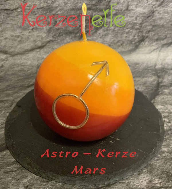 Astrologische Planertenkerze "Mars- Widder" deine Astro Kerze