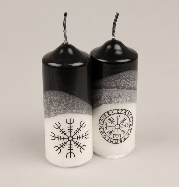 Design Siegel Kerzen Set mit den magischen Schutzzeichen aus dem Galdrastafir